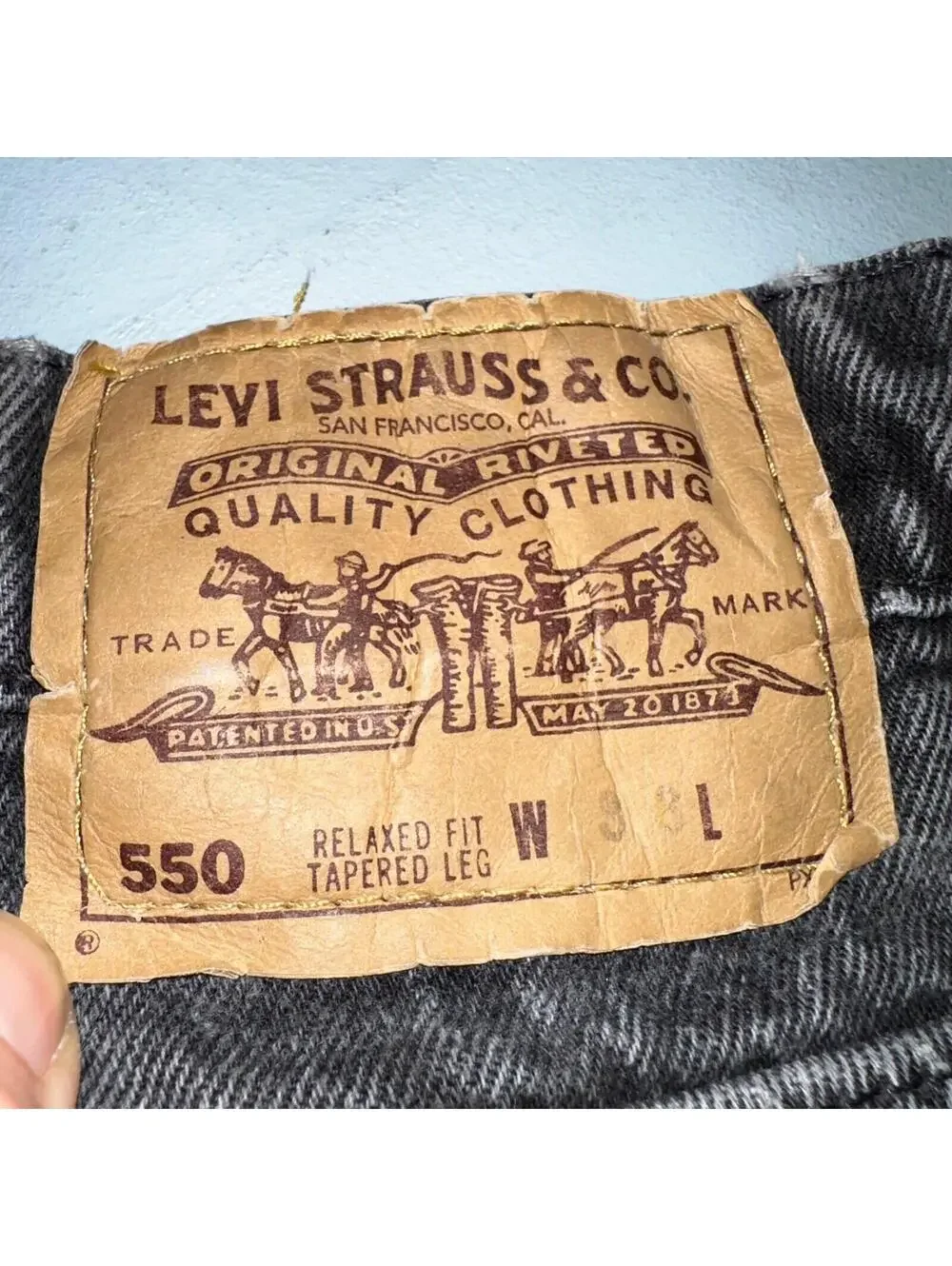 Levis 550 Vintage 90s USA Orange Tab Jeans 38x32 Black Med Wash 501 Act 36x31